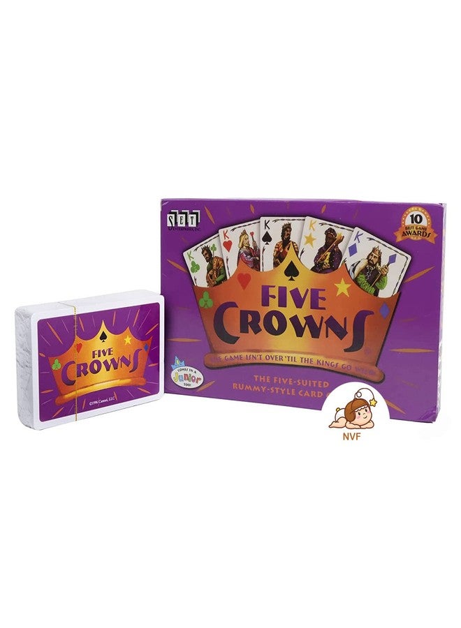 NVF® Five Crowns Card Game | Family-Friendly Strategy & Rummy Style Game with 5 Suits - Spades, Clubs, Hearts, Diamonds & Stars | Fun Party Game for Kids & Adults | 3+ Players - Image 3